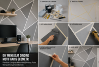 DIY Mengecat Dinding Motif Garis Geometri