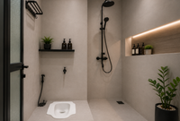 Desain Kamar Mandi Minimalis Kloset Jongkok Shower
