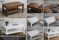Makeover Meja Kayu Bekas Modal Cat Pilok